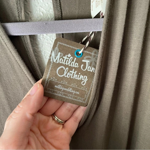 MATILDA Jane Finest Hour Jersey Knit Jumpsuit in Brown Olive Green S NWT - Picture 10 of 11